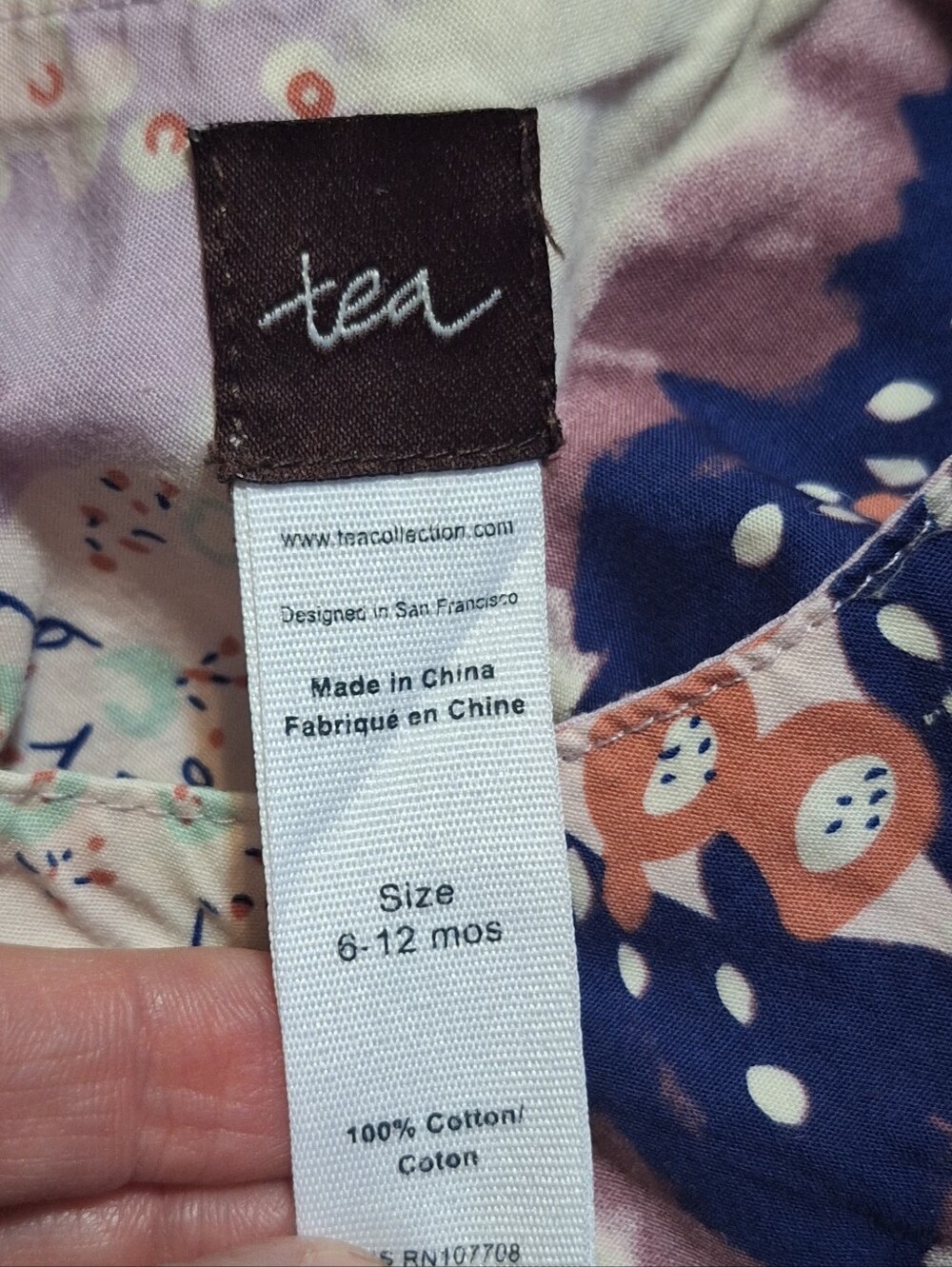 Tea Collection Baby Girl 6-12 Months Floral Boho Cotton Dress - Picture 3 of 5